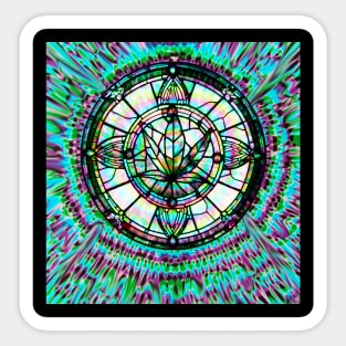 Psychedelic pot leaf 420 stained glass tie dye deadhead Sticker